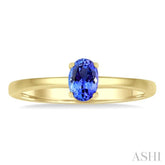 6x4 MM Oval Shape Tanzanite Precious Solitaire Ring in 14K Yellow Gold